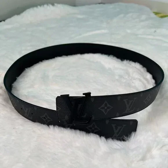 LV Belts 95cm fit for 30-34 Black Logo - Picture 3 of 5